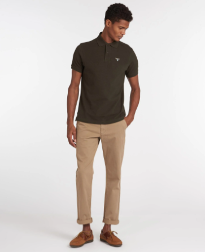 Barbour Tartan Pique Polo Shirt Forest Green